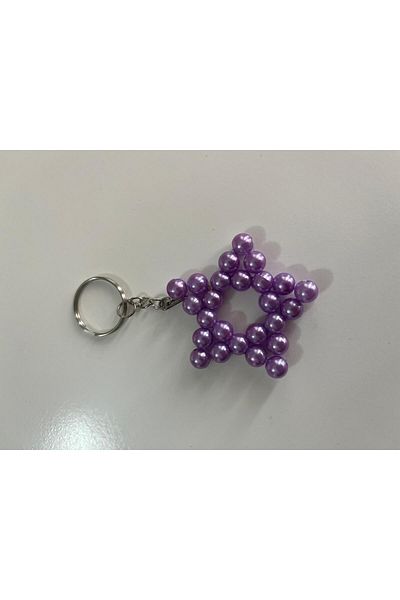 Antin Kuntin Purple Star Bead Keychain 3 Pieces Gift Wedding Henna Engagement Promise Handmade