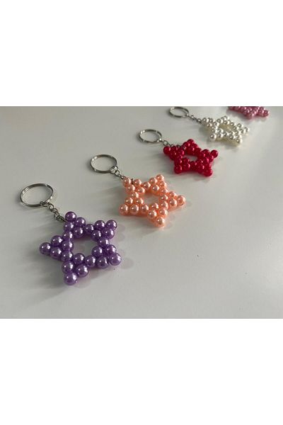 Antin Kuntin Purple Star Bead Keychain 3 Pieces Gift Wedding Henna Engagement Promise Handmade