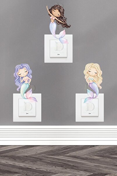KT Decor Mermaids 3 Socket Sticker Set