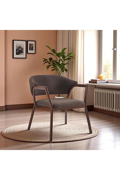 Generic Dining Chair Reception Chair with Fabric Backrest and Padded Seat Armchair for Living Room Coffee