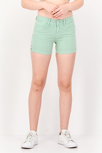 Salsa شورت جينز سادة للنساء، أخضر نعناعي