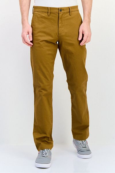 GAP Men Plain Straight Fit Chino Pants, Dark Khaki