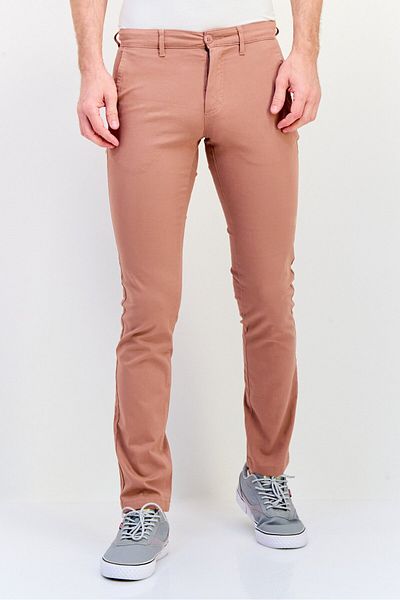CELIO Men Slim Fit Solid Stretchable Chino Pants, Old Rose
