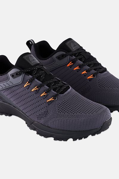 RBX Men Brand Logo Lace Up Hiking Shoes, Dark Grey