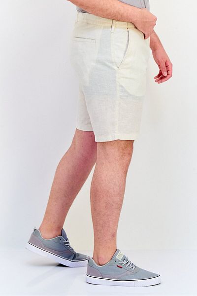 CELIO Men Plain Basic Shorts, Off White