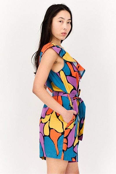 Salsa Women Abstract Print Sleeveless Playsuit, Multicololour