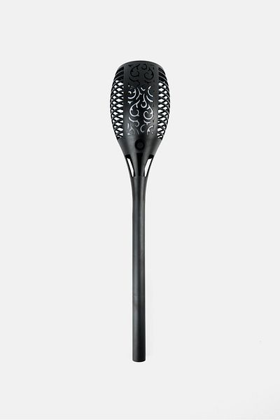 Bright Basics Solar Powered Flame Led Torch, Black
