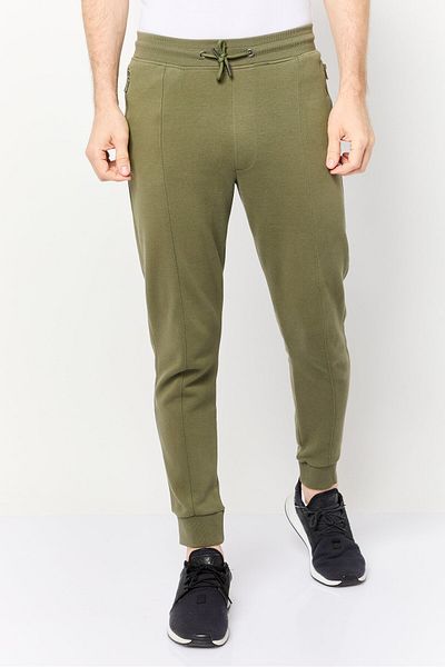 CELIO Men Regular Fit Textured Jogger Pants, Olive