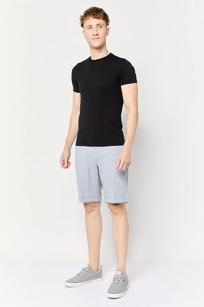 CELIO Men Textured Basic Shorts, Light Grey