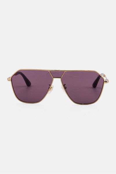Police Women Spll89 Geometric Sunglass, Purple