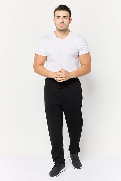 CELIO Men Regular Fit Textured SweatPants, Black