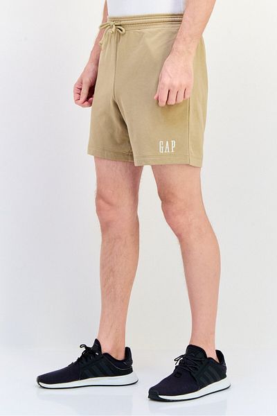 GAP Men Embroidered Logo Basic Shorts, Tan