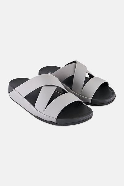 English Laundry Men Slip On Arabic Sandals, Light Grey