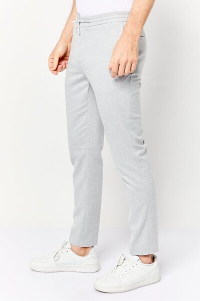 CELIO Men Regular Fit Plain Smart Jogger Pants,Light Grey