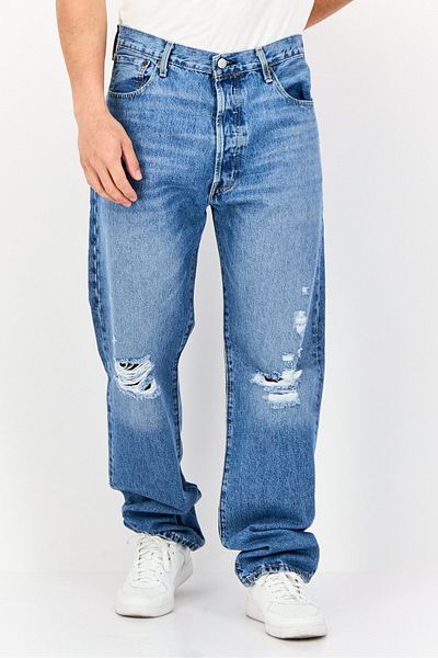 Levi's Men Regular Fit Ripped Non-Stretchable Denim jeans, Blue