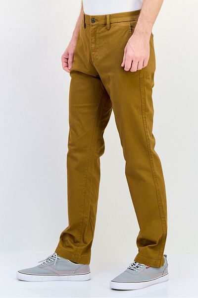 GAP Men Plain Straight Fit Chino Pants, Dark Khaki