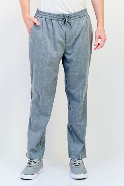 CELIO Men Jogger Fit Checkered Straight Pants, Grey