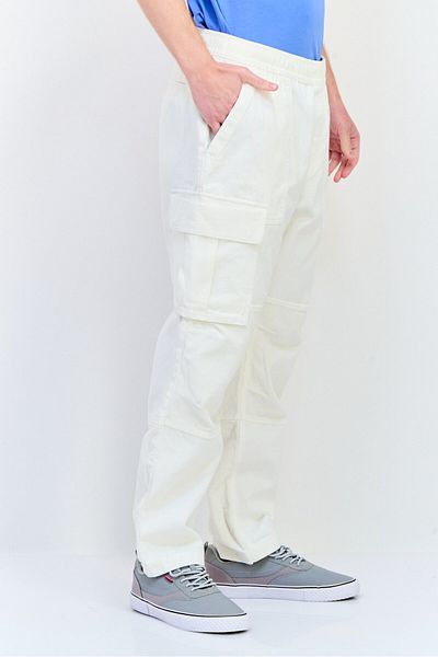CELIO Men Regular Fit Solid Cargo Pants, Off White
