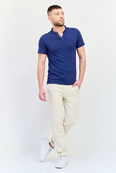 CELIO Men Regular Fit Textured Straight Leg Pants, Off White