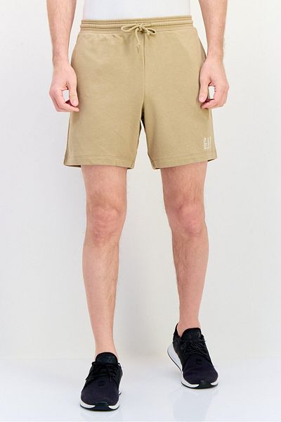 GAP Men Embroidered Logo Basic Shorts, Tan