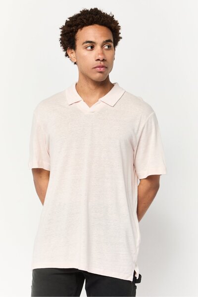 CELIO Men Regular Fit Solid Short Sleeve Polo Shirt, Pink