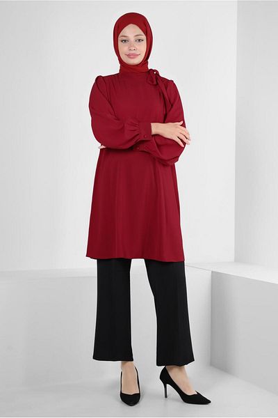 Alvina Tie Detailed Collar Tunic 43857