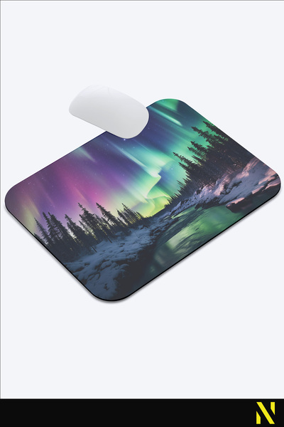 nilizma Εργονομικό Mouse Pad με θέα στα Βόρεια Φώτα, Αντιολισθητική βάση, Χρήση για το σπίτι και το γραφείο