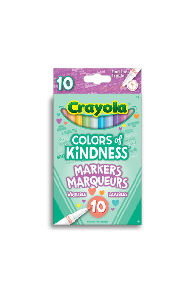 Crayola Colors of Kindness - Fine Line- 10 Washable Markers- Amerikan-nontoxi...