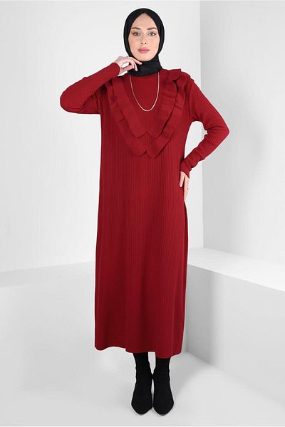 Alvina Ruffle Detailed Knitwear Dress 44022