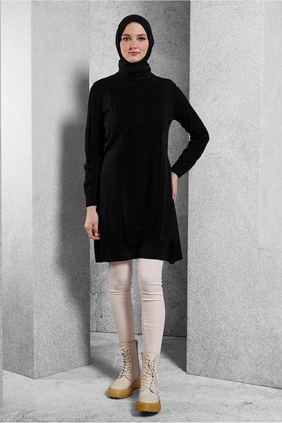 Alvina 44905 Model Knitted Patterned Knitwear Tunic