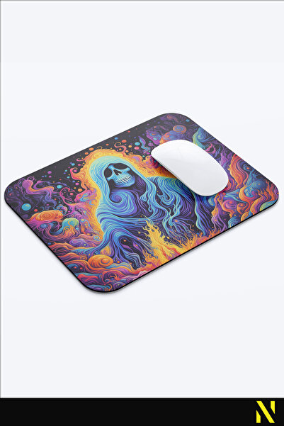 nilizma Ергономична подложка за мишка с мотив за Хелоуин и противоплъзгаща основа за дома и офиса