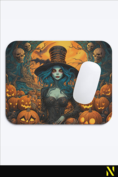 nilizma Ергономічна підкладка для миші з тематикою Хелловіна, нековзна основа...
