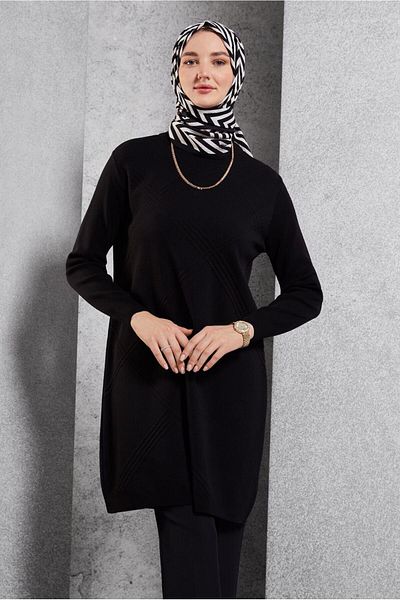 Alvina 44907 Model Plain Knitwear Tunic