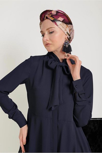 Alvina Scarf Collar Skirt Tunic 40492