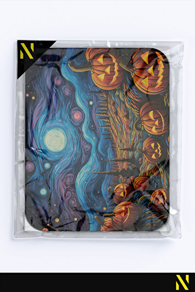 nilizma Ергономична подложка за мишка с мотив за Хелоуин и противоплъзгаща основа за дома и офиса