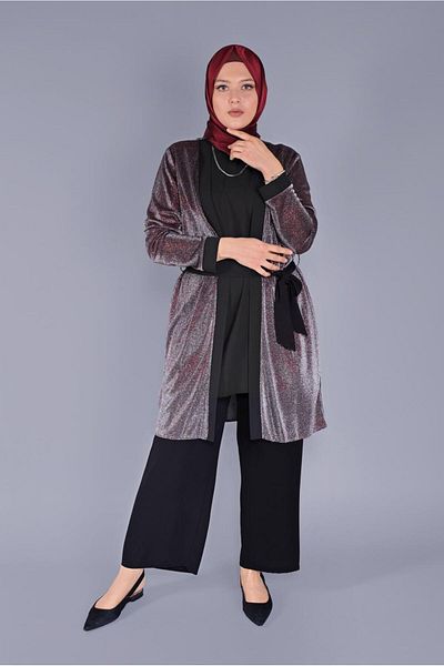 Alvina Set of Two Glittery Belted Tunic - 40880