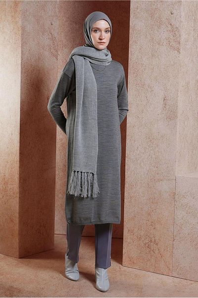 Alvina 44925 Model Long Knitwear Tunic