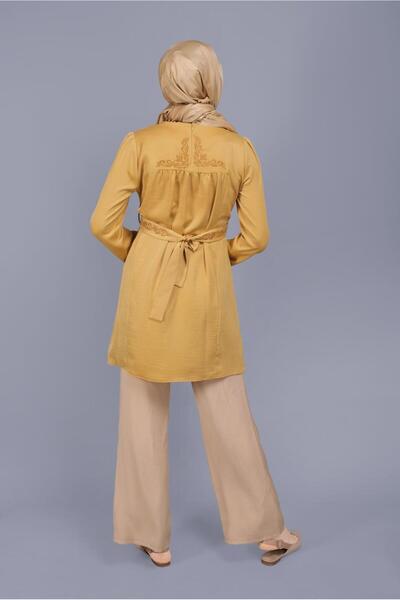 Alvina Back Embroidered and Belted Tunic - 41601
