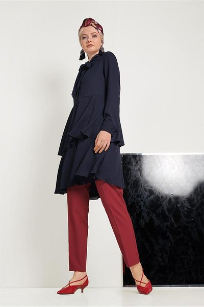 Alvina Scarf Collar Skirt Tunic 40492