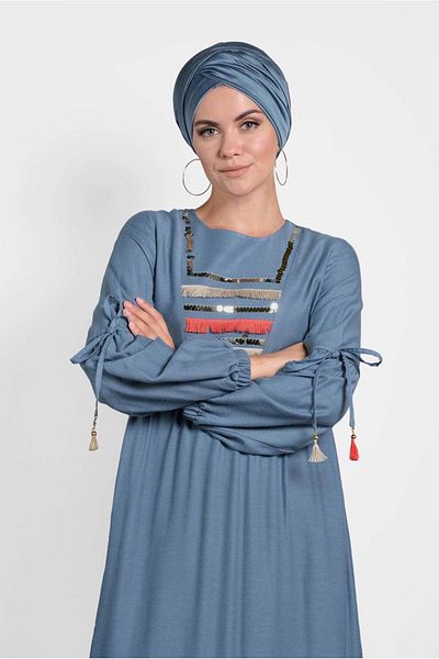 Alvina ROCHIE CU MÂNECE BRODATE PUL CU DANTELĂ 40118