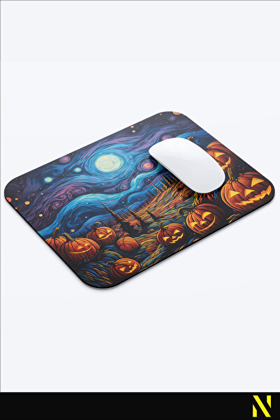 nilizma Ергономична подложка за мишка с мотив за Хелоуин и противоплъзгаща основа за дома и офиса