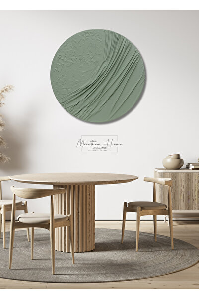 MAİNTHEAHOME Dokulu Yuvarlak Alçı Tablo - Ayın Yansısı | El Yapımı 3D Dekorat...