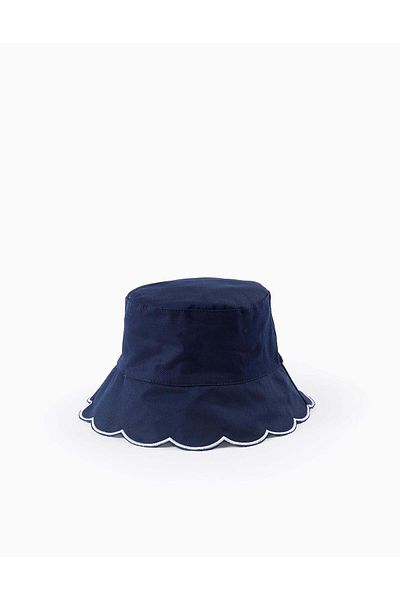 Ziddy Hat with Wavy Brim for Babies and Girls, Dark Blue