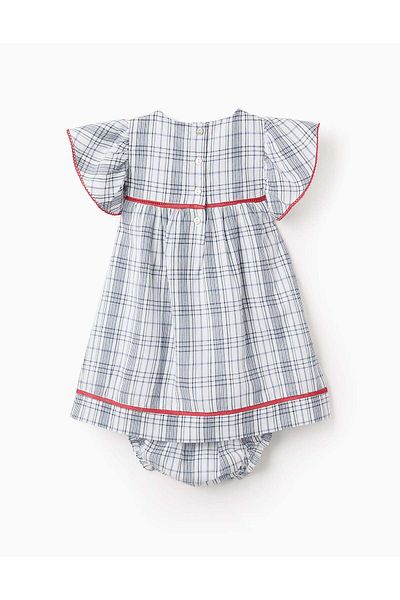 Ziddy Checkered Dress + Bloomers for Baby Girls 'You&Me', Multicolour