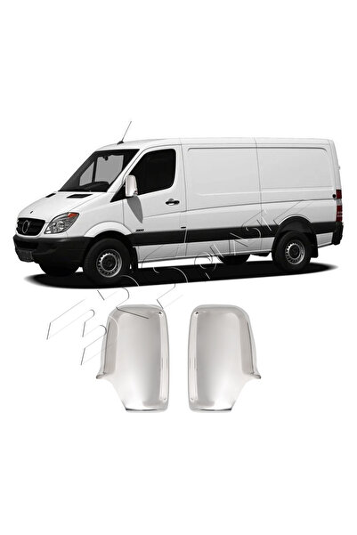 ServetDizaynOto Mercedes Sprinter W906 Uyumlu 2006-2018 Krom Ayna Kapağı 2 Pa...
