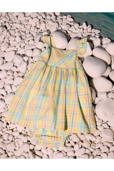 Ziddy Checked Dress + Bloomers for Baby Girls 'B&S', Multicolour