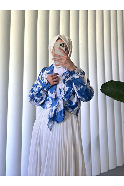 Modamorfo Атласна сорочка з кольоровим напиленням Saks з візерунком