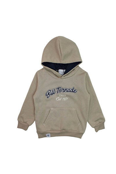 BILL TORNADE Hanorac Copii, Cu Buzunar Frontal, Bej, 6 Ani, 116 Cm, Est 1977,