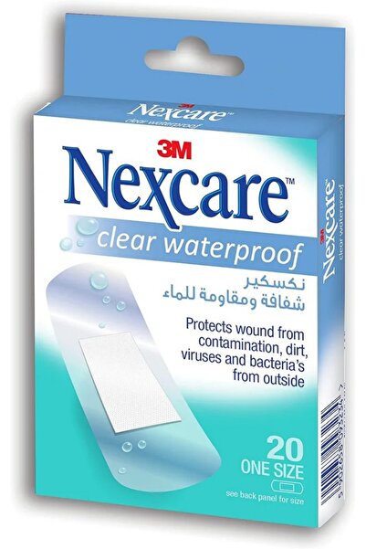 Nexcare 3M Clear Waterproof Bandages – 20pcs | 100% Seal, Long-Lasting Protection