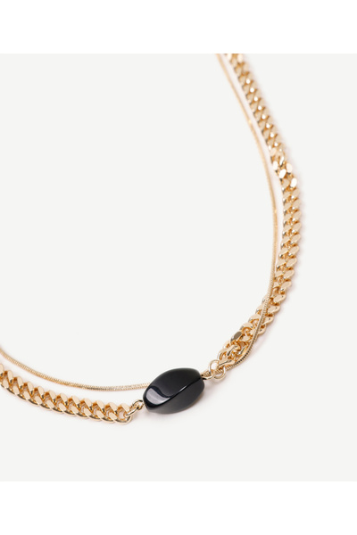 Yargıcı Akik Taşlı Zincir Kolye